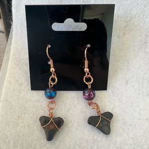 Handmade shark tooth earrings